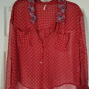 Free People sheer Blouse